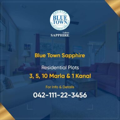 Blue Town Sapphire Residential 3, 5, 10 Marla & 1 Kanal plots