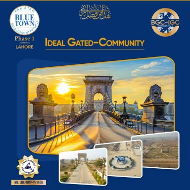 Blue Town Phase 1 Lahore (LDA Approved) is an ideal Gated Community where You Can Live Every Moment of Life with Your Loved Ones